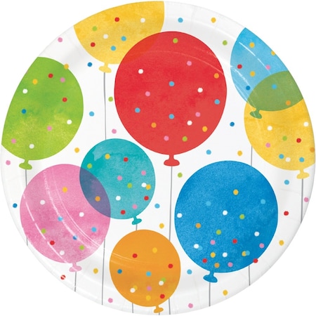 Creative Converting Birthday Confetti Balloons Dessert Plates, 96PK 359285